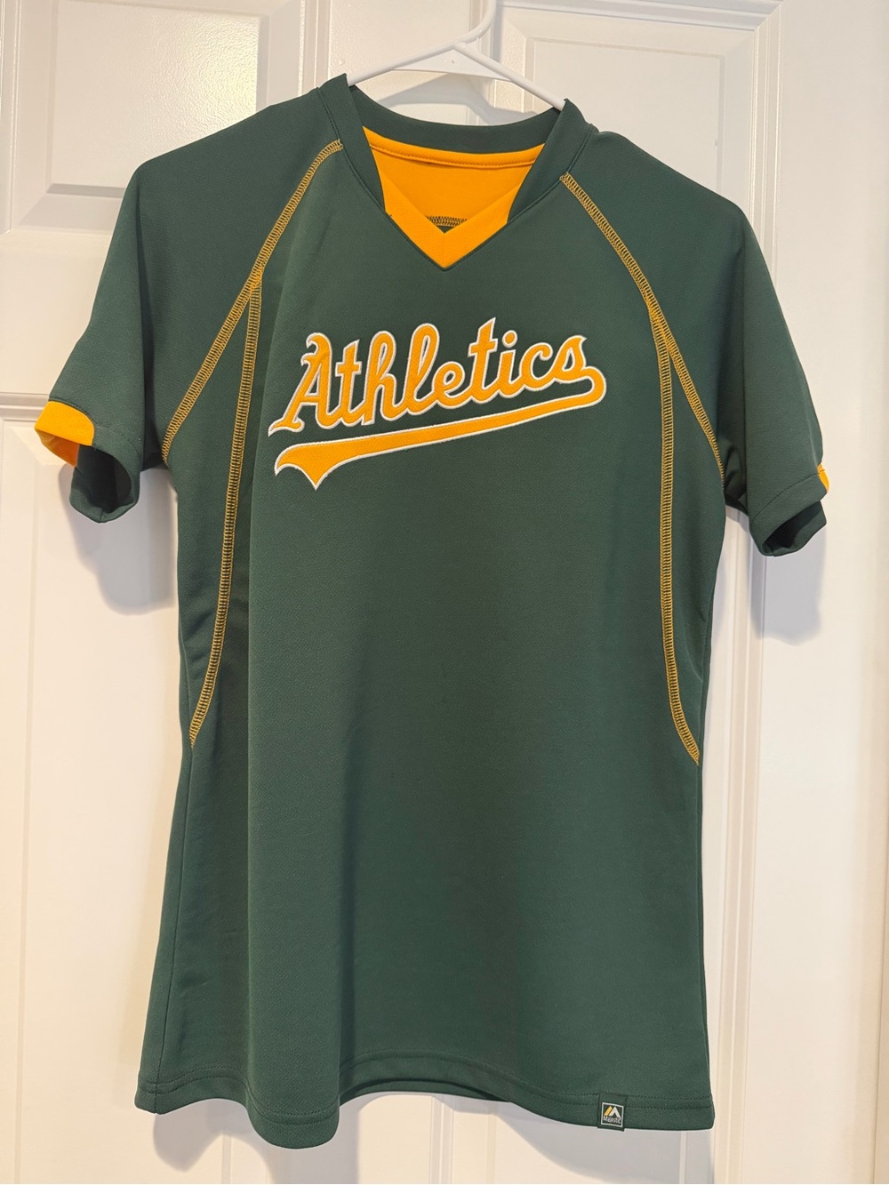 Athletics Green & Yellow Baseball Jersey